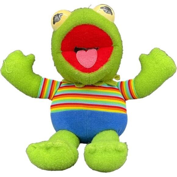 Vintage Hasbro Softie Muppet Babies Kermit The Frog Stuffed Animal Toy - Picture 2 of 8